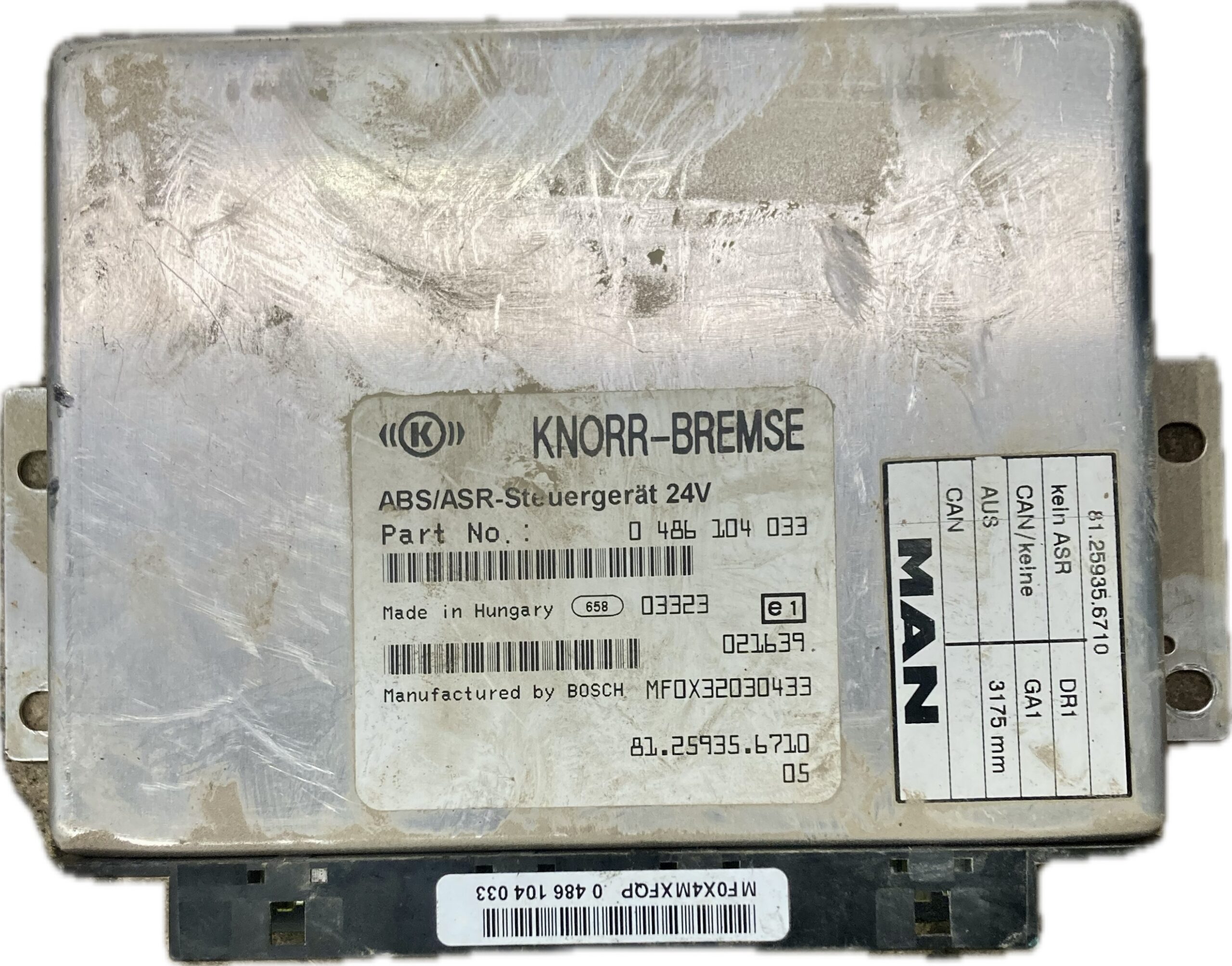 ECU UCE CENTRALITA MAN MAN M 2000 L 18.285 LAC LARC (LE280B) 1999- 280CV 6871CC 1007385 - 0486104033 81259356710